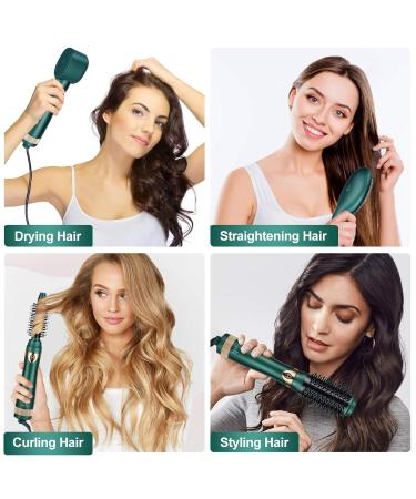 Shop Retro Green Ceramic Hair Dryer & Brush Set - 4-in-1 Lightweight Safe & Quiet | International Shipping Available - Buy Online on GoSupps.com