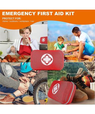 300 PCS Small First Aid Kit in Red Waterproof Box - Essential Emergency Medical Supplies for Home, Car, Office, Travel, Outdoor Activities - Buy Online on GoSupps.com