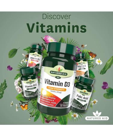 Natures Aid Vitamin D3 1000iu Tablets - Vegetarian Friendly - Made in UK - Buy Online on GoSupps.com