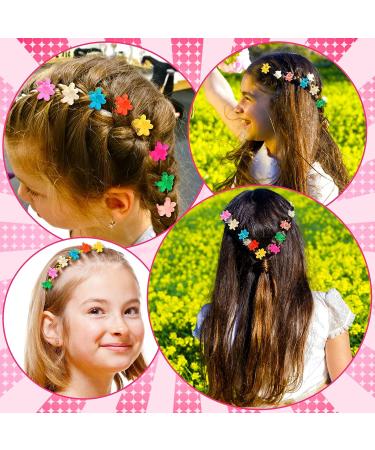 100PCS Mini Flower Hair Claw Clips for Baby Girls | Colorful Toddler Hair Accessories with Strong Hold - Buy Online on GoSupps.com