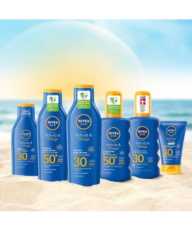 Nivea Sun Protection & Care Sun Milk LSF 20 - 250ml | 48h Moisture & Immediate UVA/UVB Protection | Best Sunscreen for All Skin Types - Buy Online on GoSupps.com