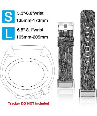 Witzon 2 Pack Fabric Woven Bands for Fitbit Charge 4 / 3 SE - Breathable Canvas Replacement Straps in Black Charcoal - Small Size for Women Men - Buy Online on GoSupps.com