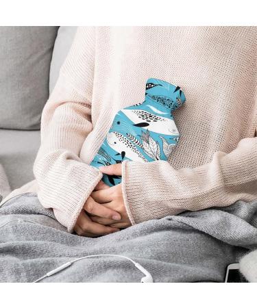 Hot Water Bottle with Lid - Unicorn Fish Rubber Therapy Bag for Pain Relief Cramps & Foot Warmer - Buy Online on GoSupps.com