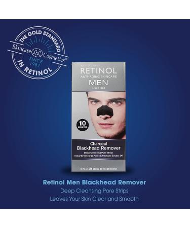 Retinol Men s Charcoal Blackhead Remover Original Anti-Aging Peel-Off Pore Strips for Deep Cleansing & Pore Unclogging | Fast Results in 10 Minutes - Buy Online on GoSupps.com