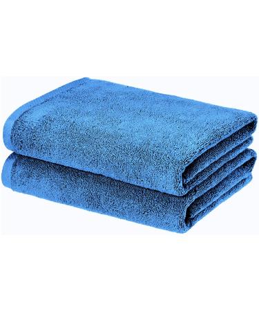BHT Towels - 100% Cotton Towel - Set of 2 Bath Towels - Quick Dry - Soft & Absorbent - 450 GSM - Machine Washable (Aqua Blue) Set of 2 Bath Towels Aqua Blue
