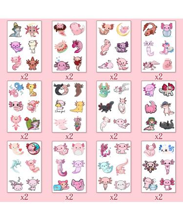 Axolotl Party Favor Temporary Tattoos Stickers - 24 Sheets for Birthday Party Decorations - Buy Online on GoSupps.com