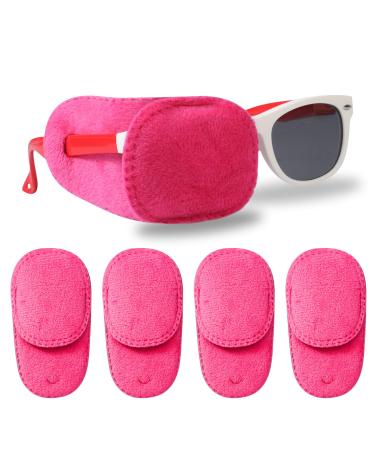 Hifot Cache Oeil Enfant 4 pi ces Cache Oeil Medical pour amblyopie orthoptiste Adultes et Enfants Couvre Lunettes Eye Patches Rose