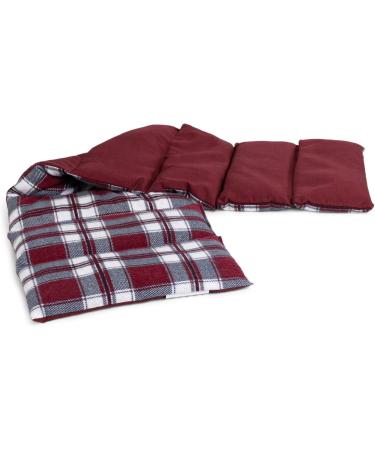 Large 75x20cm Grape Seed Pillow - 8-Chamber Flannel Heat Pad | Extra Long Red Check Design - Buy Online on GoSupps.com