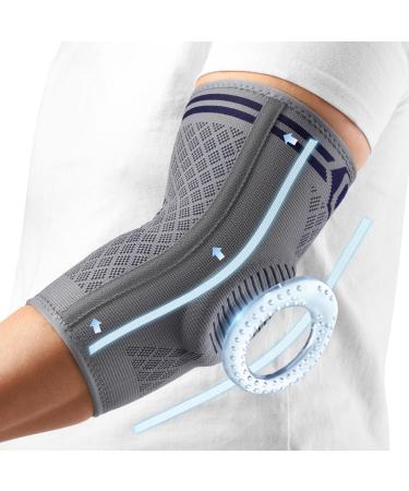 Cambivo 2x elbow bandage men women tennis arm bandage with gel pads and side stabilizers bandage elbows for pain relief for tennis arm golf arm tendinis l gray & blue