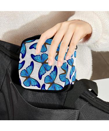 GIAPB Period Bag | Sanitary Napkin Storage Holder | Blue Butterfly Makeup Pouch | Color4452 - Buy Online on GoSupps.com