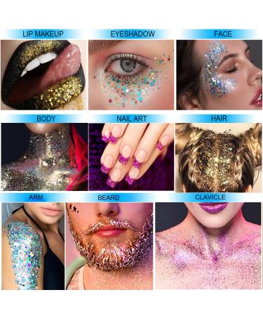 GL-TURELIFES Mermaid Chunky Glitter Gel - Long Lasting Festival Cosmetics for Face Hair & Nails - 30g Ros gold - Buy Online on GoSupps.com