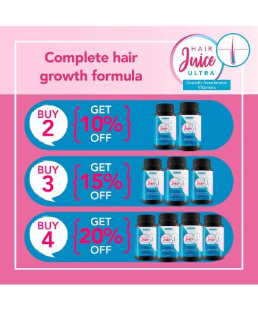 Hair Juice Ultra Growth Accelerator Vitamins | Longer Stronger Hair Support & Healthy Growth Cycle - Buy Online on GoSupps.com
