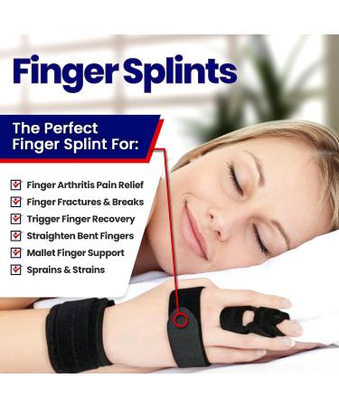Trigger Finger Splint Finger Brace - Comfortable Adjustable Aluminium Straightener for Broken, Mallet, or Arthritic Joints - Fits All Fingers (Large) - Pack of 1 - Buy Online on GoSupps.com