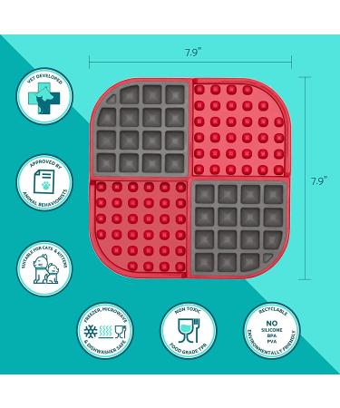 Lickimat Cat & Kitten Slomo Food Lick Mat Combo Feeder - Turquoise | Slow Feeder for Wet/Dry Food, Anxiety Relief & Interactive Puzzle Toy - Buy Online on GoSupps.com