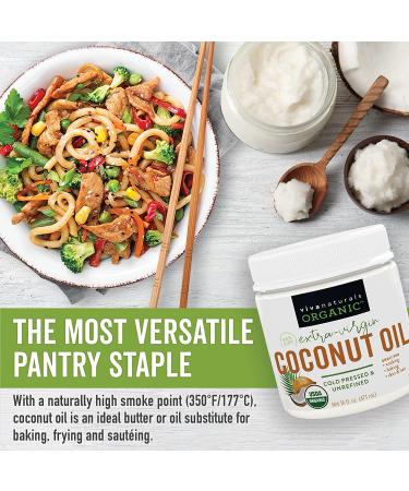 Viva Naturals Organic Extra Virgin Coconut Oil - 16 oz | Premium Quality & Health Benefits - Buy Online on GoSupps.com