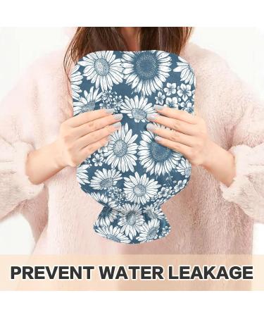 Mnsruu Hot Water Bottle with Soft Cover - Sunflower Daisy 2L | Perfect Gift for Women & Kids | Ideal for Christmas - Buy Online on GoSupps.com