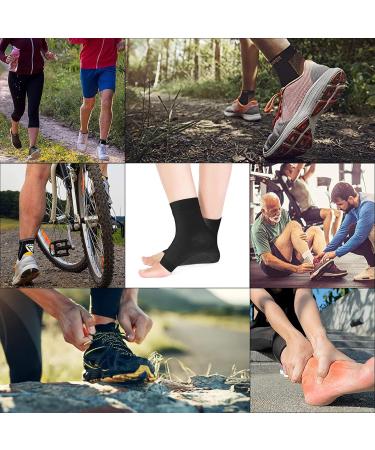 eYotto Compression Ankle Support Sleeve for Pain Relief and Stability - Black (16-19cm) - Buy Online on GoSupps.com