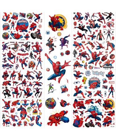 Spiderman Temporary Tattoos Stickers - Birthday Party Supplies & Decorations for Kids | 12 Sheets - Ideal for Boys, Girls, Classroom Rewards - Buy Online on GoSupps.com