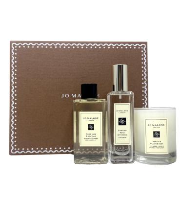 Jo Malone London Limited Edition Essentials Trio - English Pear & Freesia Cologne - Wood Sage & Sea Salt Gel Moussant - Peony & Blush Suede Candle - Travel Size