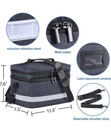 Portable Medication Organizer Storage Bag - Travel Pill Bottle Holder with Strap - Family First Aid Box (Grey - Buy Online on GoSupps.com