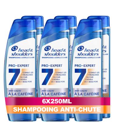 Head & Shoulders Pro-Expert 7 Anti-Dandruff Anti-Hair Loss Shampoo with Caffeine 6x250ml, Combats 7 Scalp Problems, Complete Protection, Improves Hair Growth, Clinically Proven