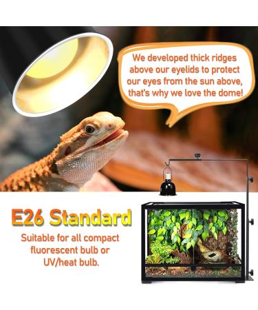 NEPTONION Reptile Reflector Dome Lamp Fixture 5.5 Deep Polished Aluminum for UVB Light in Glass Terrariums - Buy Online on GoSupps.com