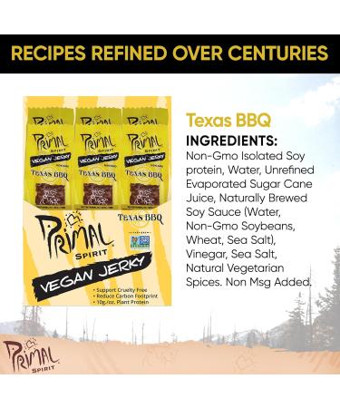 Primal Spirit Vegan Meatless Jerky Strips - High Energy High Protein Non-GMO 93% Fat-Free Snacks Vegan Jerky - 28g Pack - Buy Online on GoSupps.com
