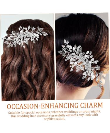 minkissy Rhinestone Tuck Comb Hair Comb for Women Gem Side Combs Bridal Hair Comb Leaf Bridal Headpieces French Side Comb Wedding Accessories for Brides Flower Side Comb Rhinestones - Buy Online on GoSupps.com