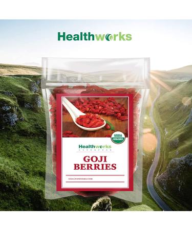 Healthworks Raw Goji Berries (8 oz) - Certified Organic, Sun-Dried, Keto, Vegan, Non-GMO - Ideal for Baking, Teas & Smoothies - Antioxidant Superfood - Buy Online on GoSupps.com