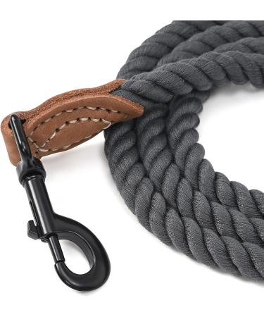 Mile High Life Braided Cotton Rope Leash with Leather Tailor Handle and Heavy Duty Metal Sturdy Clasp (Blue Green 4 FT) 48 Inch (Pack of 1) Blue Green - Buy Online on GoSupps.com