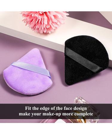 Powderary Tassel Triangle Makeup Puff - 12 Soft Body Face Sponges for Wet & Dry Mineral Powder Application - Black & Purple - Buy Online on GoSupps.com