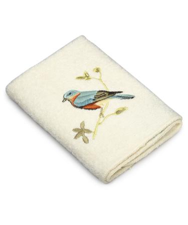 Avanti Linens - Washcloth  Soft & Absorbent Cotton  Nature Inspired Bathroom Decor (Gilded Birds Collection)