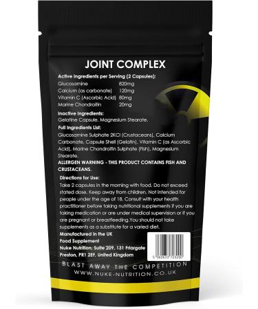 Nuke Nutrition High Strength Glucosamine with Chondroitin - 120 Capsules for Joint Support in Men & Women - Buy Online on GoSupps.com