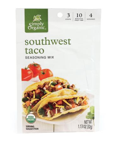 Simply Organic Seasoning Mix, Southwest Taco, 1.13 Oz - Buy Online on GoSupps.com