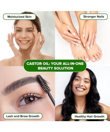 Organic Castor Oil 500ml - Cold Pressed Hexane Free for Hair, Skin, Eyelashes & Eyebrows - 100% Natural Growth Oil - Buy Online on GoSupps.com