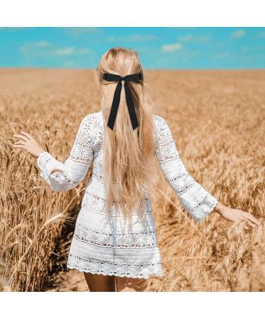 Satin Hair Bow Clips Set for Women, Girls, and Kids - Perfect for Christmas, Birthdays - French Tassel Barrette Hair Accessories - Buy Online on GoSupps.com