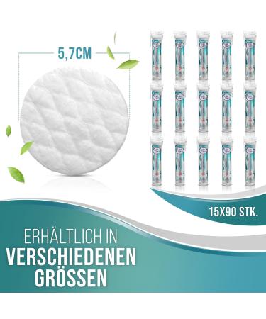 Jean Carol NaturalCare Cotton WattPads - Lint-Free Eco-Friendly Face Cleaning Pads (15x90 pcs) - 100% Natural Fiber Advantage Pack - Buy Online on GoSupps.com