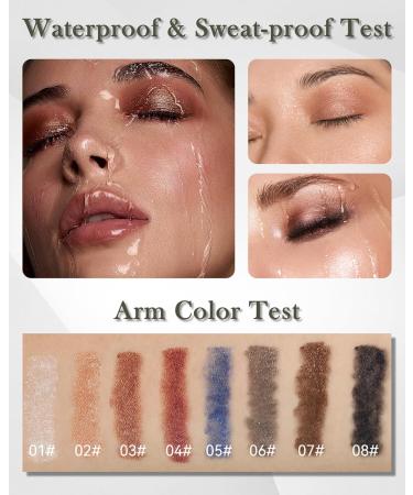Cream Eyeshadow Stick Eyeliner Multi-Use Brightener Eyeshadow Pencil Waterproof Long Lasting Eye Shadow Stick Black Matte & Shimmer Finish Smooth Crease-proof Buildable Eyeshadow with Sharpener-08# - Buy Online on GoSupps.com