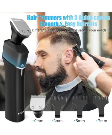 5-in-1 Electric Rotary Shaver for Men - IPX7 Waterproof, Rechargeable Cordless Razor for Shaving Beard, Body, and Pubic Hair - Blue - Buy Online on GoSupps.com