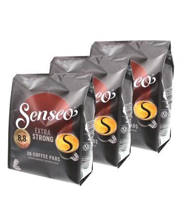 Strong dosettes senseo extra extra fort, coloris intense et vollmundiger goût, café pour dosettes kaffepadmaschinen 108