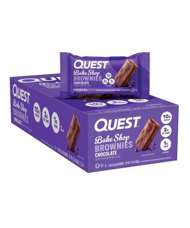 Quest Nutrition Bake Shop Chocolate Brownies 10g Protein 2g Net Carbs 1g Sugar Protein Snack 10 Count 1 Count (Pack of 10)