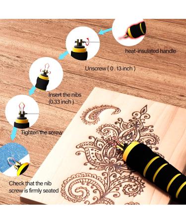 Wood Burning Kit with Digital Adjustable Strap and 24pcs Pyrography Pen Nib - Perfect Gift for Adults, Teens, and Kids | Double Pen Design in Black/Grey - Buy Online on GoSupps.com