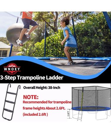 Universal Trampoline Ladder Upgrade - Heavy-Duty Steel with Non-Slip Steps (Three-Steps) - Buy Online on GoSupps.com