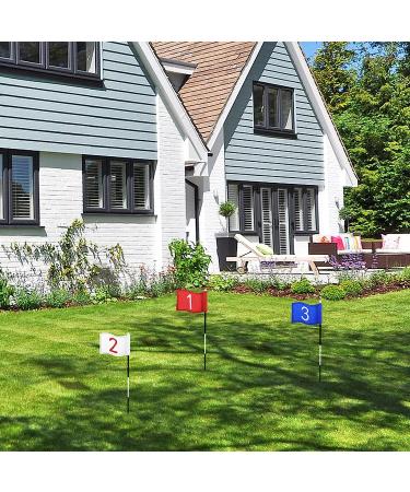 3 Pieces Golf Flag with Tube Inserted Putting Green Golf Flag Numbered Golf Flag 420D Nylon Mini Flags for Yard Indoor Outdoor Backyard Garden Portable Golf Flag  8 x 6 Inch - Buy Online on GoSupps.com