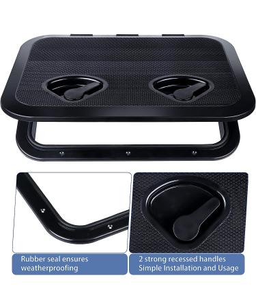 SmartMarine 17.3x12.4 Black Rectangle Deck Access Hatch - Boat Deck Lid for Marine Vessels - Buy Online on GoSupps.com