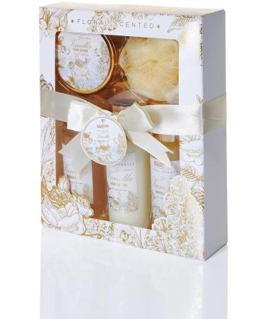 Brubaker 2 in 1 Lavender & Vanilla Rose Mint Care Set - Large 15-Part Wellness Gift for Women - Stylish Shower & Swimming Set with Wooden Cabinet - Buy Online on GoSupps.com