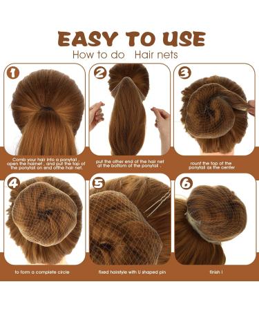 Abeillo Ballet Hair Net Hairnets for Dance Buns 20 Pcs 50 Cm Individual Package Invisible Hair Nets and 40 Pcs U Shaped Hair Pins Set for Women Girls Ballet Dancer Nurse (Beige) - Buy Online on GoSupps.com