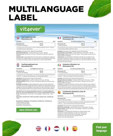 Glucosamine HCL Pure Powder - 1000g Vegan High-Dose Additive-Free - Premium Quality Plant-Based & Lab Tested - Ideal for Joint Health - Buy Online on GoSupps.com