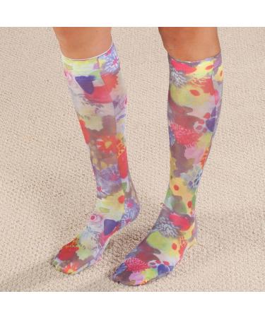 Women's Impressionist Printed Mild Compression Wide Calf Knee High Stockings - Buy Online on GoSupps.com