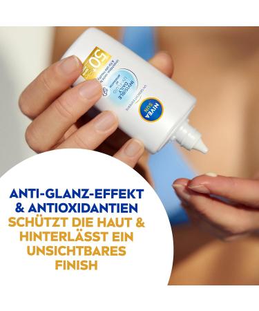 Nivea Sun Protection Fluid LSF 50+ | Ultra-Light Non-Fatty Sunscreen with Antioxidants | Invisible Daily UV-Fluid (40ml) Buy Online Worldwide - Buy Online on GoSupps.com